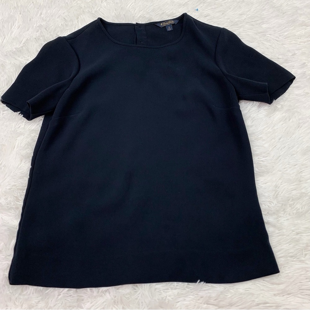 Brooks Brothers short sleeve crew neck top solid navy‎ blue